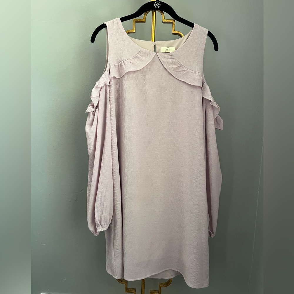 Entro Purple Sheath Dress with Ruffled Cutouts